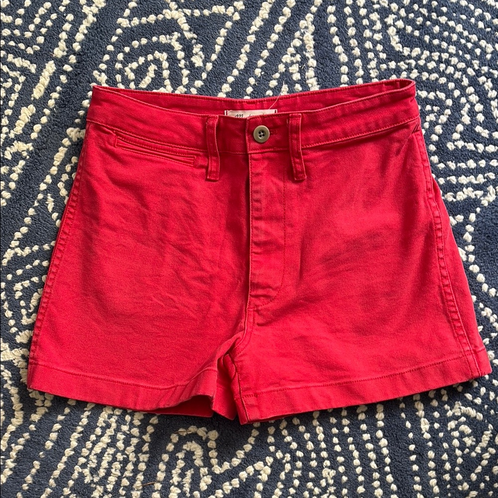 Madewell Red High Waist Shorts